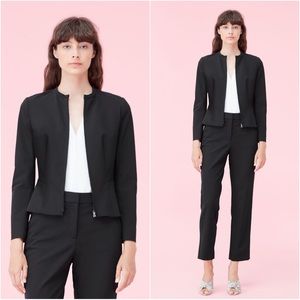 Rebecca Taylor Ava Stretch Peplum Career Jacket In Black